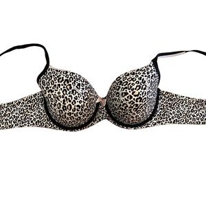 Body By Victoria’s Secret White Leopard Lined Demi Bra